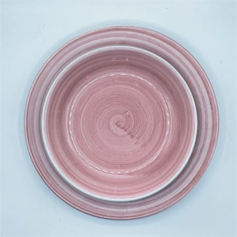 Caleca Solid Brush Pink Dinnerware 3 pc set